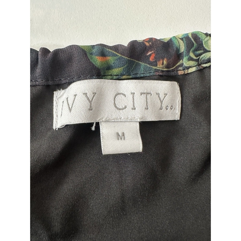 Ivy City Co Imogen Maxi Dress Womens Medium Floral Oversized Long Sleeve No Belt - Picture 4 of 9